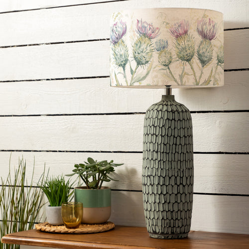 Floral Green Lighting - Stornoway  & Thistle Glen Eva  Complete Table Lamp Linen Voyage Maison
