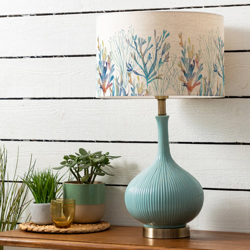 Abstract Blue Lighting - Coral Reef Eva & Ursula Complete Table Lamp Aqua/Cobalt Voyage Maison