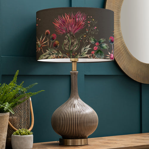 Floral Grey Lighting - Elysium Eva & Ursula Complete Table Lamp Silver/Onyx Voyage Maison