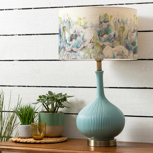 Floral Blue Lighting - Papavera Eva & Ursula Complete Table Lamp Aqua/Veronica Voyage Maison