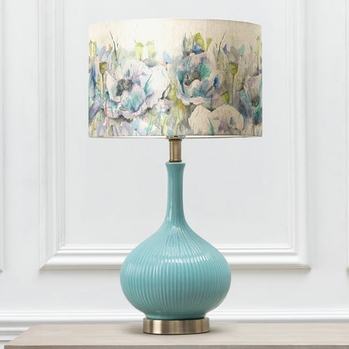 Floral Blue Lighting - Papavera Eva & Ursula Complete Table Lamp Aqua/Veronica Voyage Maison