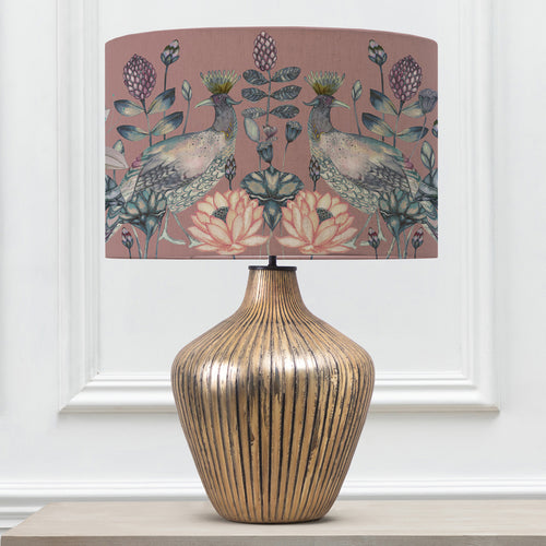 Floral Gold Lighting - Zelena  & Ahura Eva  Complete Table Lamp Glass/Mauve Voyage Maison