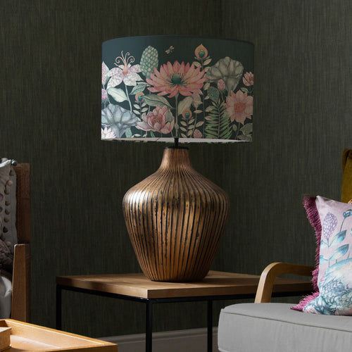 Floral Gold Lighting - Zelena  & Nesidora Eva  Complete Table Lamp Glass/Emerald Voyage Maison