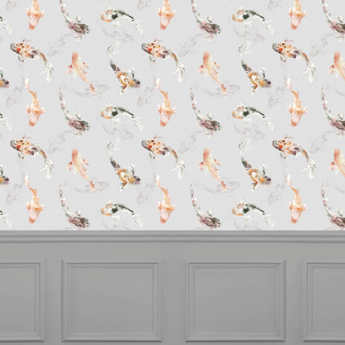 Animal Orange Wallpaper - Koi Carp  1.4m Wide Width Wallpaper (By The Metre) Amber Voyage Maison