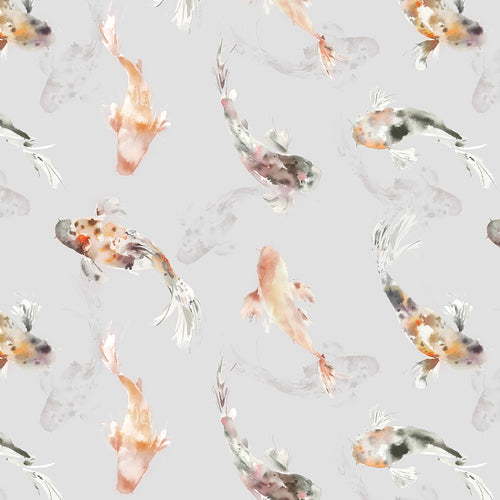 Animal Orange Wallpaper - Koi Carp  1.4m Wide Width Wallpaper (By The Metre) Amber Voyage Maison