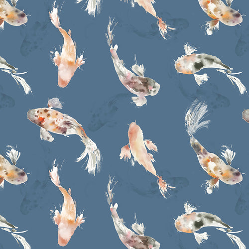  Samples - Koi Carp  Wallpaper Sample Cobalt Voyage Maison