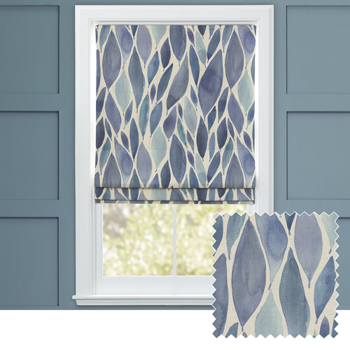 Floral Blue M2M - Koyo Printed Cotton Made to Measure Roman Blinds Cobalt Voyage Maison