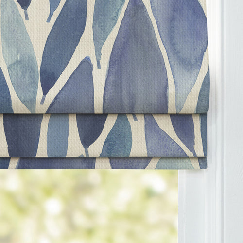 Floral Blue M2M - Koyo Printed Cotton Made to Measure Roman Blinds Cobalt Voyage Maison