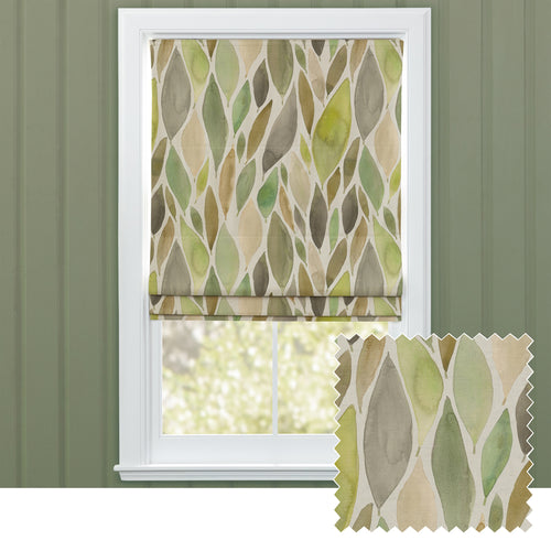 Floral Green M2M - Koyo Printed Cotton Made to Measure Roman Blinds Sage Voyage Maison