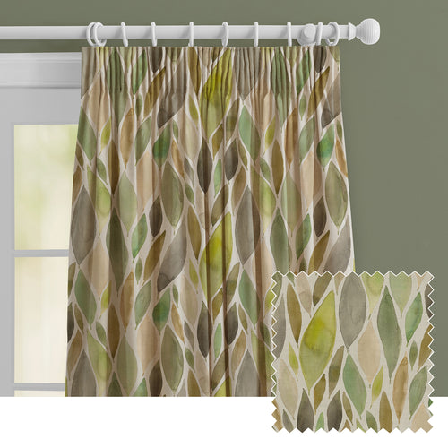Floral Green M2M - Koyo Printed Made to Measure Curtains Sage Voyage Maison