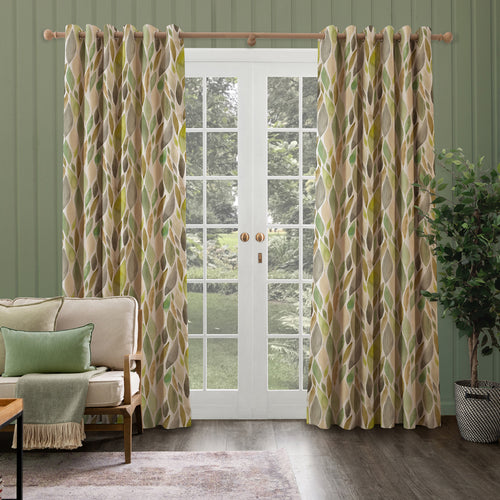 Floral Green M2M - Koyo Printed Made to Measure Curtains Sage Voyage Maison