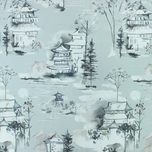 Abstract Grey Fabric - Kyoto Printed Fabric (By The Metre) Opal Voyage Maison