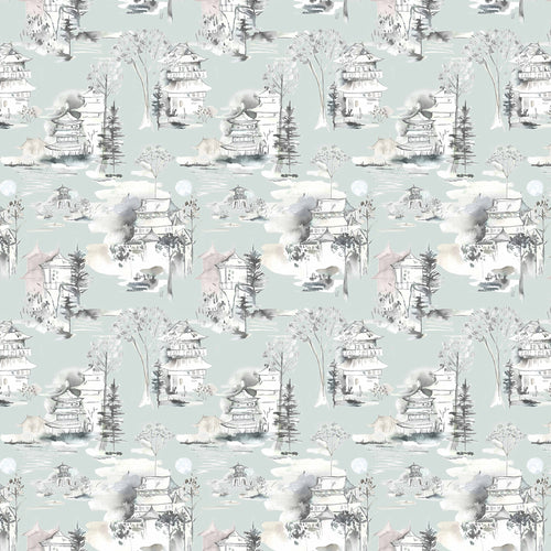 Abstract Grey Fabric - Kyoto Printed Fabric (By The Metre) Opal Voyage Maison