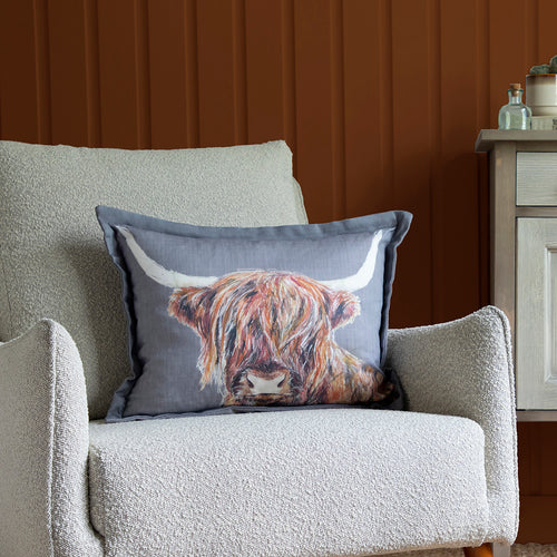 Voyage Maison Lachlan Printed Wool Cushion in Amber