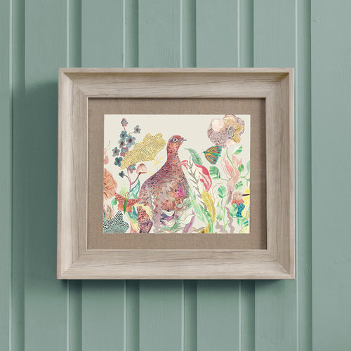 Animal Multi Wall Art - Lady Grouse  Framed Print Linen Voyage Maison