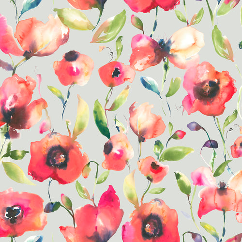 Floral Red Wallpaper - Laksha  1.4m Wide Width Wallpaper (By The Metre) Grenadine Voyage Maison