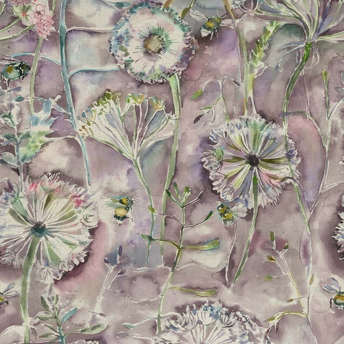 Floral Purple Fabric - Langdale Printed Cotton Fabric (By The Metre) Fig Voyage Maison
