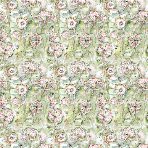 Floral Green Fabric - Langdale Printed Cotton Fabric (By The Metre) Sweetpea Voyage Maison
