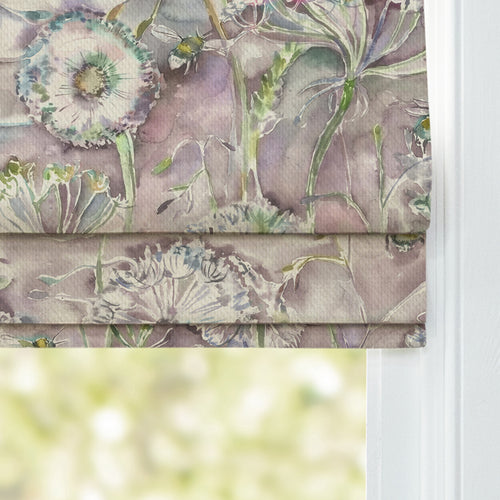 Floral Purple M2M - Langdale Printed Cotton Made to Measure Roman Blinds Fig Voyage Maison