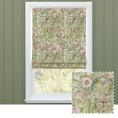 Floral Green M2M - Langdale Printed Cotton Made to Measure Roman Blinds Sweetpea Voyage Maison