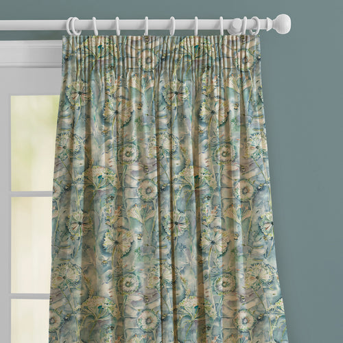 Floral Blue M2M - Langdale Printed Made to Measure Curtains Teal Voyage Maison