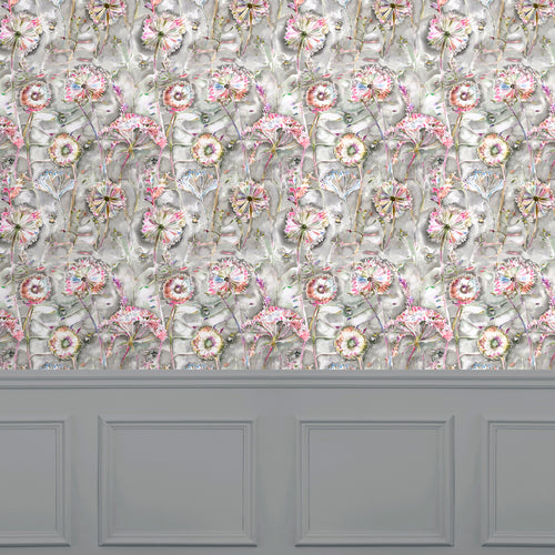 Floral Pink Wallpaper - Langdale  1.4m Wide Width Wallpaper (By The Metre) Orchid Voyage Maison
