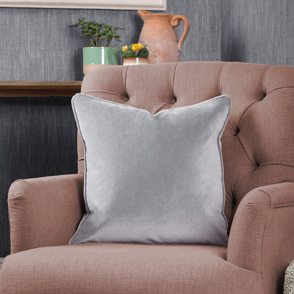 Light grey clearance velvet cushion