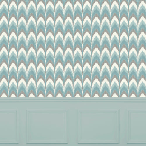 Abstract Blue Wallpaper - Lausha  1.4m Wide Width Wallpaper (By The Metre) Aqua Voyage Maison