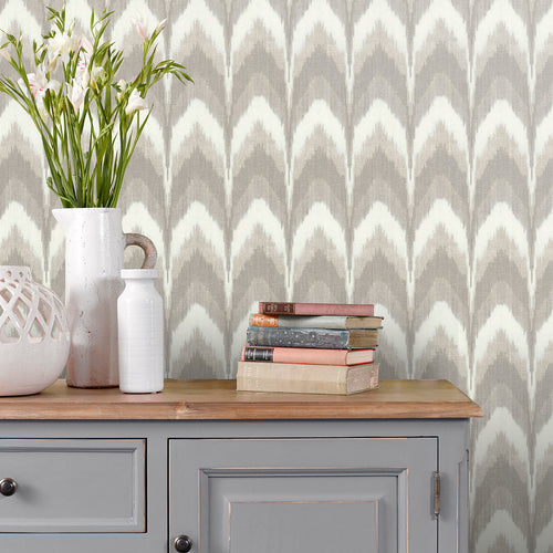 Abstract Brown Wallpaper - Lausha  1.4m Wide Width Wallpaper (By The Metre) Birch Voyage Maison
