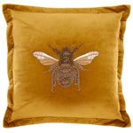 Voyage Maison Layla Embroidered Feather Cushion in Mustard