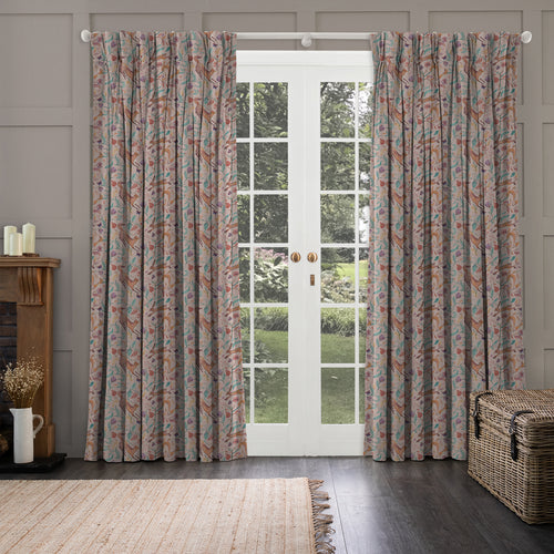 Animal Pink M2M - Leaping Into The Fauna Printed Cotton Made to Measure Curtains Blush Voyage Maison
