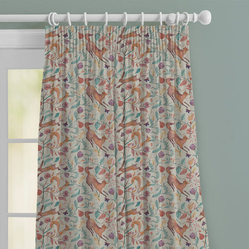 Animal Multi M2M - Leaping Into The Fauna Printed Cotton Made to Measure Curtains Dawn Voyage Maison