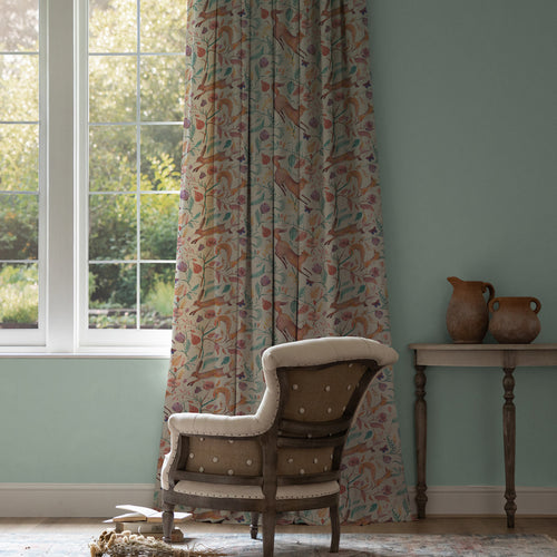 Animal Multi M2M - Leaping Into The Fauna Printed Cotton Made to Measure Curtains Dawn Voyage Maison