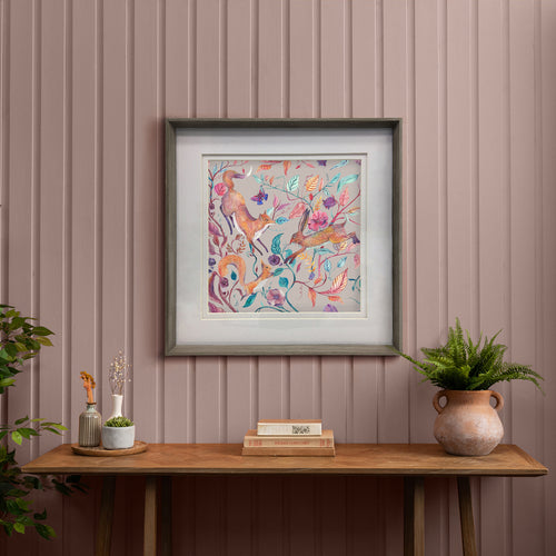 Animal Orange Wall Art - Leaping Into the Fauna  Framed Print Nut Voyage Maison