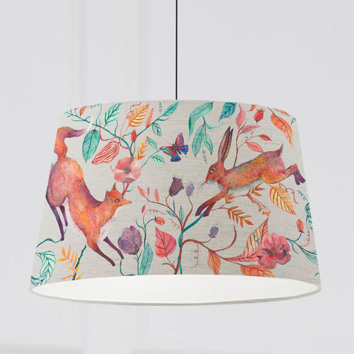 Animal Orange Lighting - Leaping Into The Fauna Quintus Taper Lamp Shade Linen Voyage Maison