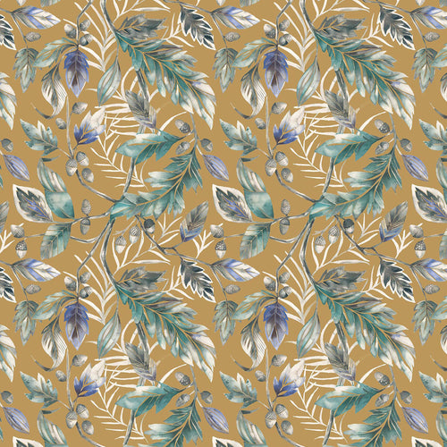 Abstract Yellow Fabric - Danbury Printed Velvet Fabric (By The Metre) Ochre Voyage Maison
