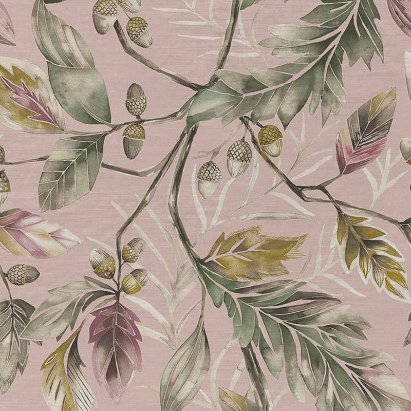 Abstract Pink Fabric - Danbury Printed Velvet Fabric (By The Metre) Rose Voyage Maison