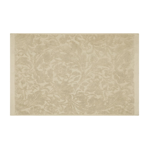 Floral Beige Bathroom - Leicester 100% Cotton Bath Mat Natural Morris & Co