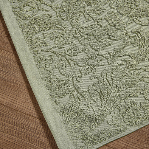 Floral Green Bathroom - Leicester 100% Cotton Bath Mat Sage Green Morris & Co