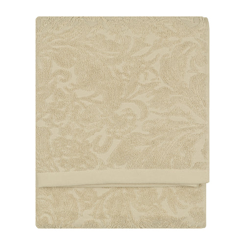 Floral Beige Bathroom - Leicester 100% Cotton Towels Natural Morris & Co