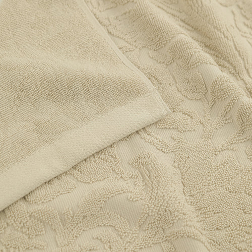 Floral Beige Bathroom - Leicester 100% Cotton Towels Natural Morris & Co