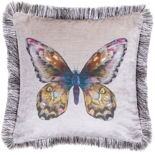 Voyage Maison Lenore Printed Feather Cushion in Silver