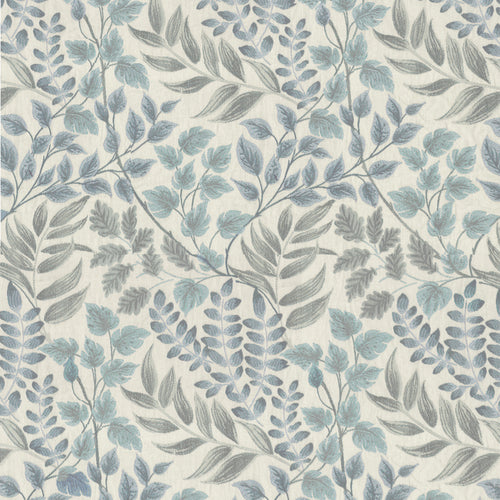 Floral Blue Fabric - Lestari Woven Jacquard Fabric (By The Metre) Duck Egg Voyage Maison