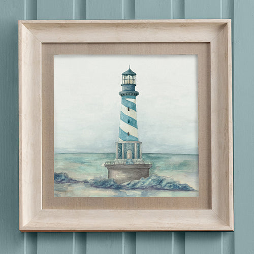 Abstract Blue Wall Art - Lighthouse  Framed Print Birch/Indigo Voyage Maison