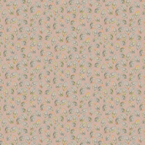 Floral Orange Fabric - Lilah Printed Cotton Fabric (By The Metre) Apricot Voyage Maison