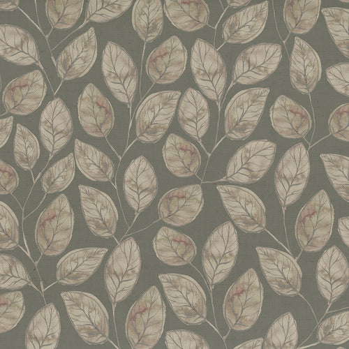 Floral Grey Fabric - Lilah Printed Cotton Fabric (By The Metre) Ironstone Voyage Maison