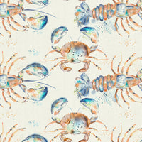  Samples - Lobster Printed Fabric Sample Swatch Linen Voyage Maison