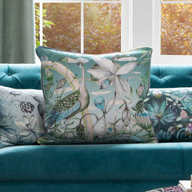 Voyage Maison Luan Printed Feather Cushion in Emerald