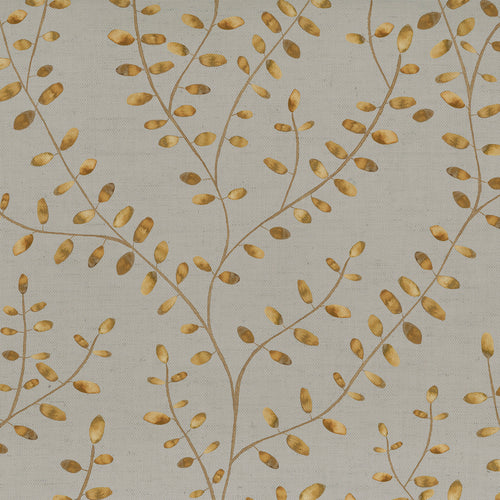 Floral Gold Fabric - Lucia Printed Cotton Fabric (By The Metre) Russet Voyage Maison