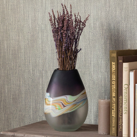 Lucius Amethyst Frosted Vase | Purple Glassware | Voyage Maison